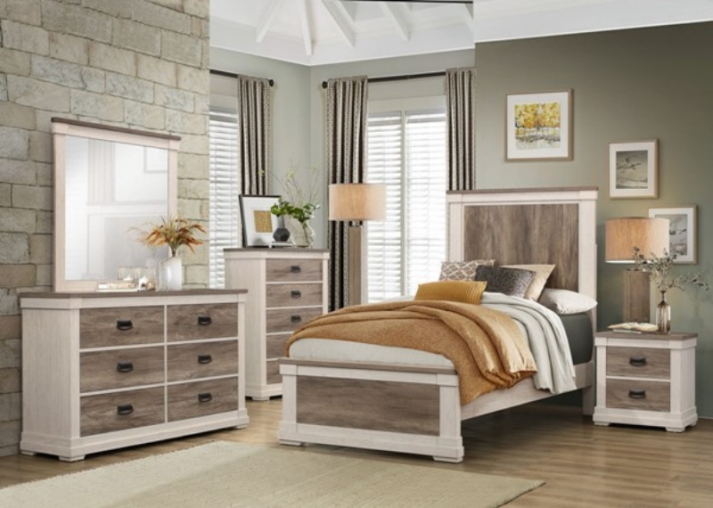 Picture of White Weathered Gray Twin Bed