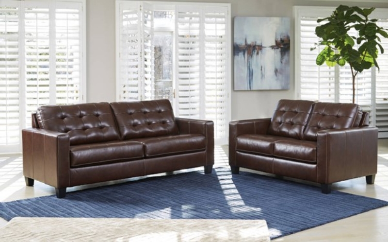 Picture of Genuine leather stationary sofa 
