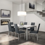 Picture of White Marble Engineered Wood Parsons Customizable Dining  Table