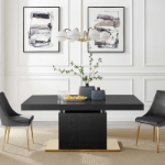 Picture of 71-94" Extendable wood Black, White or Brown Dinette Table