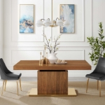 Picture of 71-94" Extendable wood Black, White or Brown Dinette Table