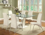 Picture of 72" Tempered White or Black Glass Dining Table