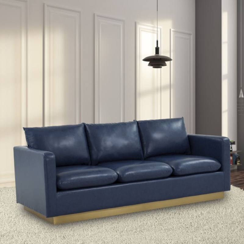 Picture of Leather Sofa with Gold Frame