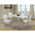 Picture of 69-83" Extendable White or Grey Glass Dining Table