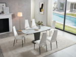 Picture of 47-71" Extendable White Marble Ceramic Dining Table