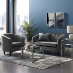 Picture of Velvet Loveseat and Armchair Set