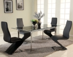 Picture of 63"-78" inch Extendable Black, Clear or White Glass Dining Table