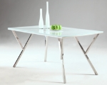 Picture of 61" White glass top Dining Table