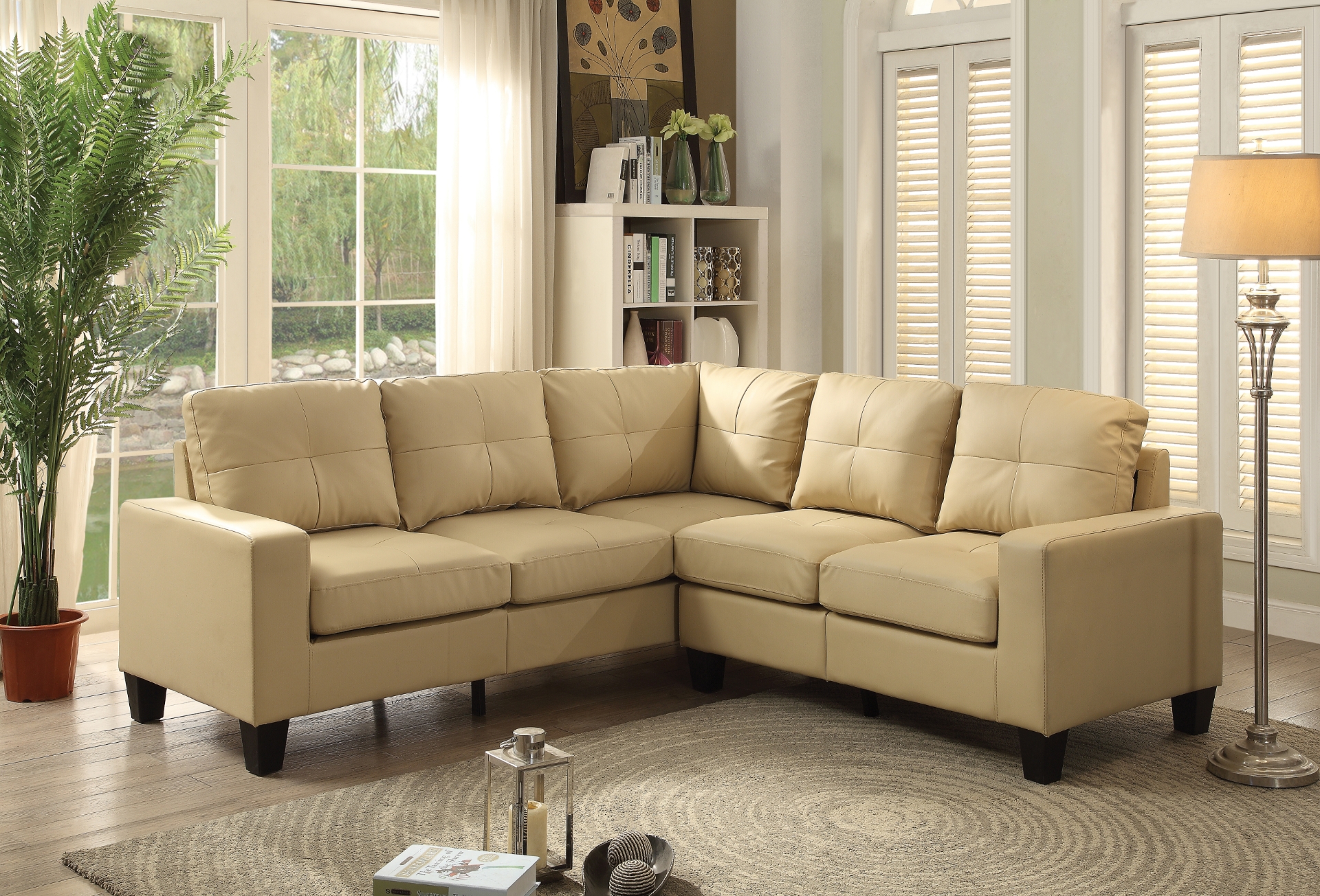 Lounge Around. Leather Sectional and Ottoman