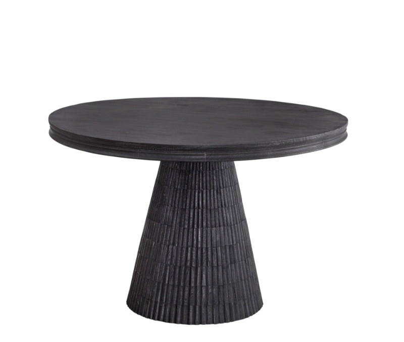 Picture of 48” Round with a cone shaped base Black Dining Table