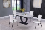 Picture of 35"x 63-79" Marbleized Sintered Stone Extendable Top Dining Table