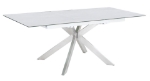 Picture of 41"-62.99" Extendable Rectangular Tempered Glass Top Dining Table