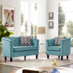 Picture of 2 Piece Velvet Loveseat and Armchair Set