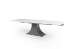 Picture of 83/123" solid  Matte white marble Extensions Dining Table