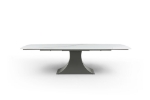 Picture of 83/123" solid  Matte white marble Extensions Dining Table