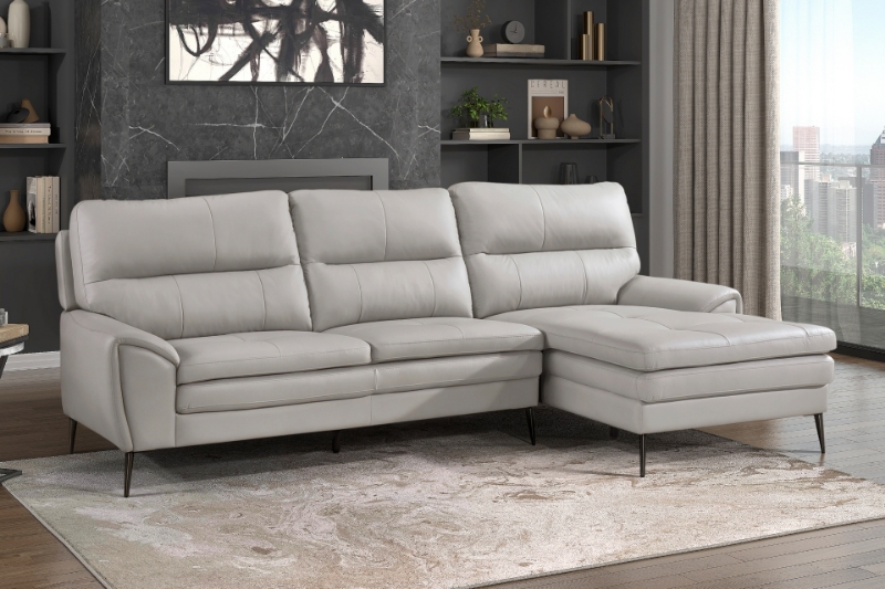 Picture of Genuine Leather Sectional with Right Chaise