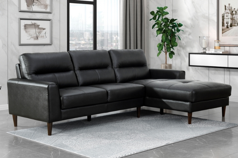 Lounge Around. Genuine Leather Sectional with Right Chaise