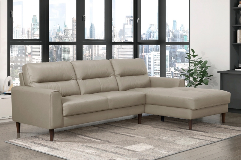 Picture of Genuine Leather Sectional with Right Chaise