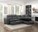 Picture of Leather Sectional with Pull-out Bed and Right Chaise