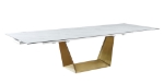 Picture of 87-126" Marbleized White Extendable Dining Table