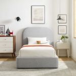 Picture of Fabric/Velvet Curved Platform Bed