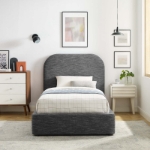 Picture of Fabric/Velvet Curved Platform Bed