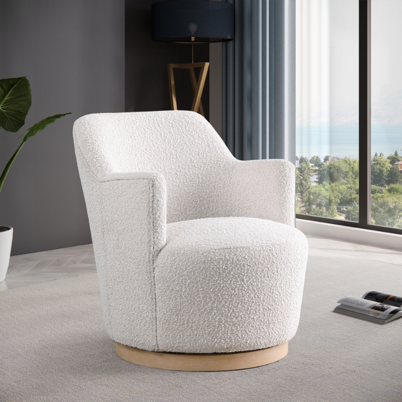 Picture of Boucle Fabric Swivel Accent Chair