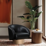 Picture of Leather Swivel Accent Chair