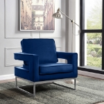 Picture of Velvet and Leather Accent Chair
