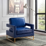 Picture of Velvet and Leather Accent Chair