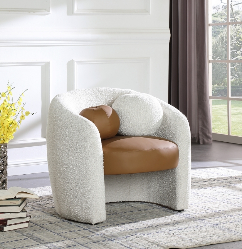 Picture of Fabric and Leather Accent Chair
