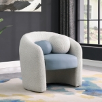 Picture of Fabric and Leather Accent Chair