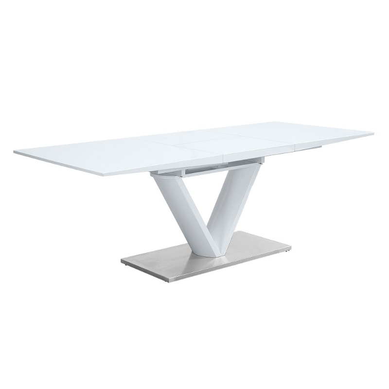 Picture of 63 to 86.61" White High Gloss Extendable Dining Table