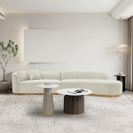 Picture of Linen Sofa Sectional with Pillows