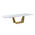 Picture of 87-126" Marbleized White Extendable Dining Table