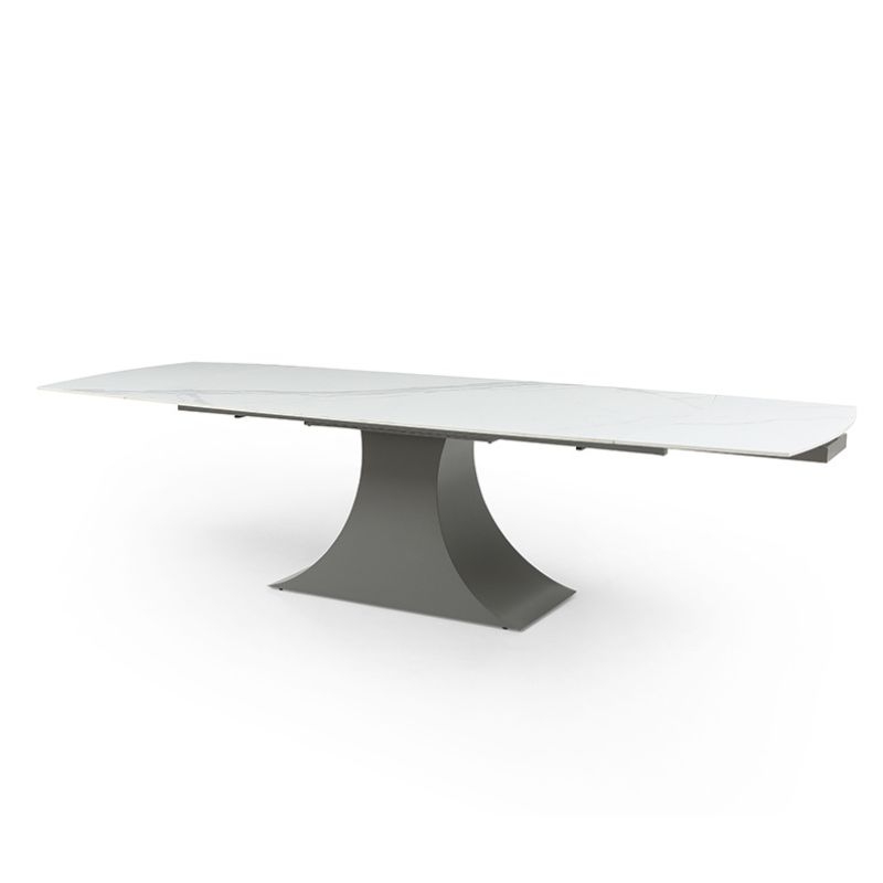 Picture of 83/123" White Marble Extendable Dining Table