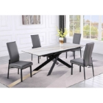 Picture of 63-87" Extendable Marbleized Ceramic Dining Table