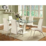 Picture of 72" Tempered White or Black Glass Dining Table