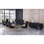 Picture of 84"/124" Extendable White, Black or Brown High Gloss Dining Table