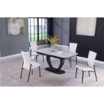 Picture of 63-79" Extendable Marbleized Sintered Stone Top Dining Table