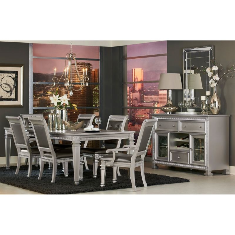 Picture of 7pcs Silver finish Dining room set