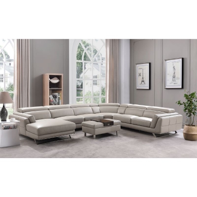Picture of Genuine Leather Sectional with Coffee table/ Ottoman