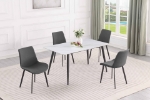 Picture of 56" Rectangular Matte White Black Marbleized Dining Table