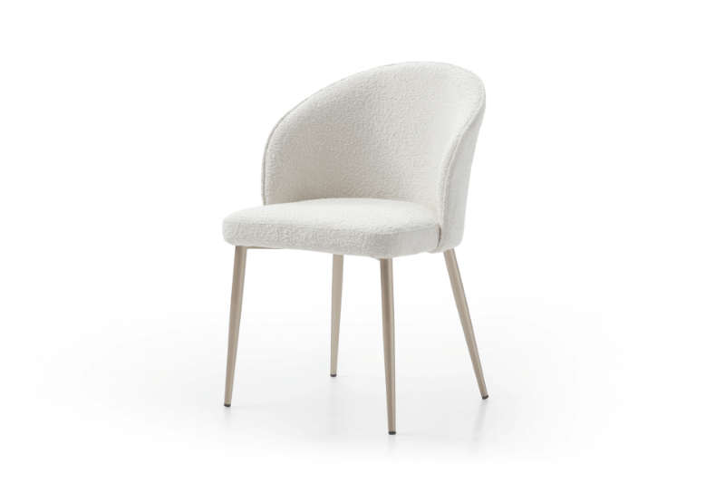 Picture of Lamb Wool Fabric Dining Chair with Golden or Black legs