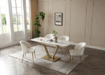 Picture of 47/71" Extendable White Marble Dining Table