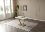 Picture of 47/71" Extendable White Marble Dining Table