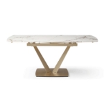 Picture of 12'' Extensions White Marble Dining Table