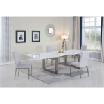 Picture of 119"  Ebony Gloss White Extendable Dining Table