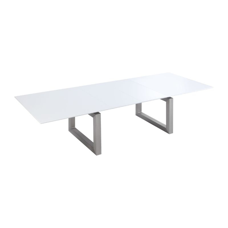 Picture of 119"  Ebony Gloss White Extendable Dining Table