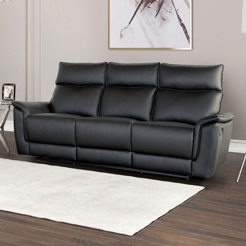 Picture of Genuine Leather Manual Reclining Sofa, Loveseat and Chair